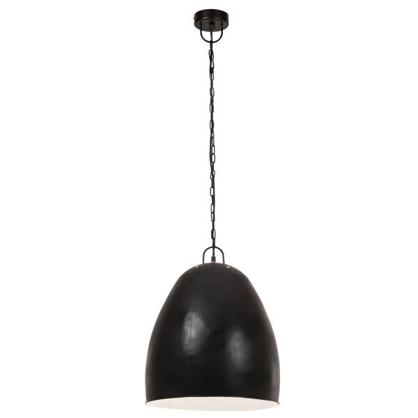 vidaXL Candeeiro suspenso industrial redondo 25 W 42 cm E27 preto