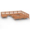 vidaXL 12 pcs conjunto lounge de jardim pinho maci&ccedil;o castanho mel
