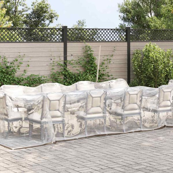 vidaXL Encerado transparente com ilh&oacute;s 3x8 m Polietileno