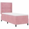 vidaXL Cama Box com fitas LED com cabeceira Rosa 80 x 200 cm Veludo