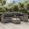 vidaXL 6 pcs conjunto lounge de jardim c/ almofad&otilde;es vime PE cinzento