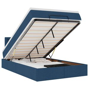 vidaXL Cama otomana com colch&atilde;o 120x200 cm tecido azul