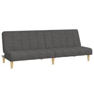 vidaXL Sof&aacute;-cama de 2 lugares tecido cinzento-escuro