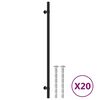 vidaXL Puxadores para m&oacute;veis 20 pcs 320 mm a&ccedil;o inoxid&aacute;vel preto