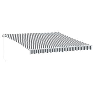 vidaXL Toldo retr&aacute;til manual 400x300 cm antracite e branco