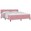 vidaXL Cama Box com colch&atilde;o com cabeceira Rosa 200 x 180 cm Poli&eacute;ster