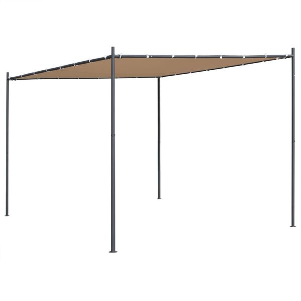vidaXL Gazebo com telhado inclinado 300x300x257 cm 180 g/m&sup2; bege