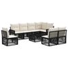 vidaXL Conjunto de Sof&aacute; de Jardim 9 unid. Preto e Branco Creme vime PE