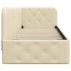 vidaXL Estrutura de Cama de Canto Creme 80 x 200 cm tecido