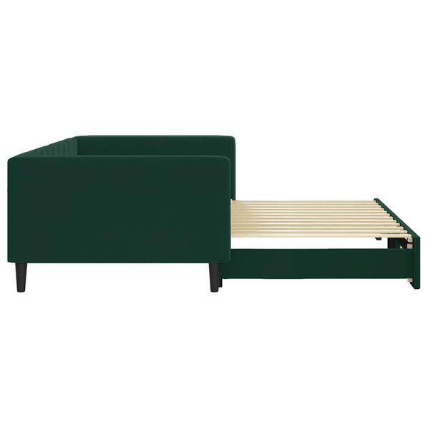vidaXL Sof&aacute;-cama com gavet&atilde;o 100x200 cm veludo verde-escuro
