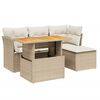 vidaXL 6 pcs conjunto de sof&aacute;s p/ jardim com almofad&otilde;es vime PE bege
