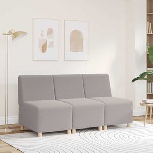 vidaXL Poltrona sem bra&ccedil;os 55 cm tecido encaracolado tipo l&atilde; cinzento-claro