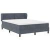 vidaXL Cama Box com colch&atilde;o Cinzento escuro 140 x 190 cm Veludo