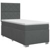 vidaXL Cama box spring com colch&atilde;o Cinzento-Escuro Individual Tecido