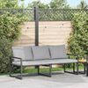 vidaXL Móveis de Jardim com almofada Preto 180 x 72.5 x 71 cm Aço