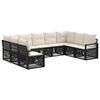 vidaXL Conjunto de Sof&aacute; de Jardim 9 unid. Preto vime PE
