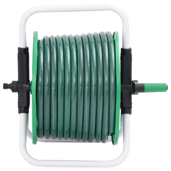 vidaXL Enrolador de p&eacute; c/ conj. de encaixe de mangueira 0,5" 50 m PVC
