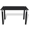 vidaXL Mesa de jantar com tampo de vidro preto