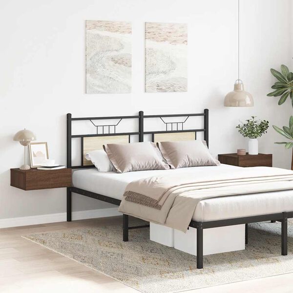 vidaXL Mesas cabeceira susp. 2pcs 40x30x15 cm cor carvalho castanho