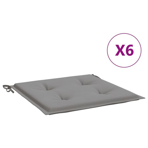 vidaXL Almofad&otilde;es p/ cadeiras de jardim 6 pcs tecido oxford cinza