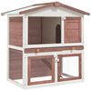 vidaXL Coelheira de exterior 3 portas madeira castanho