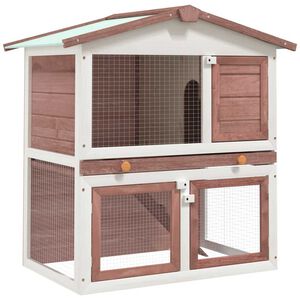 vidaXL Coelheira de exterior 3 portas madeira castanho