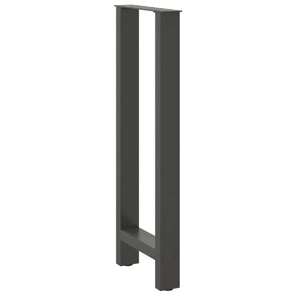 vidaXL P&eacute;s para mesa de bar antracite 2 pe&ccedil;as 50x(100-101) cm a&ccedil;o