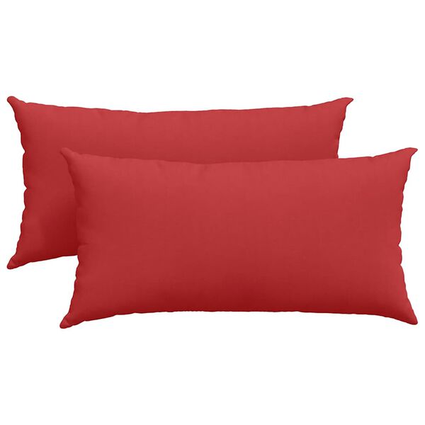 vidaXL Travesseiros de Sof&aacute; 2 pcs Vermelho 80 x 40 cm tecido