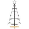 vidaXL &Aacute;rvore de Cone de Natal com suporte Preto 90 cm A&ccedil;o
