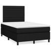 vidaXL Cama box spring c/ colch&atilde;o e LED 120x190 cm tecido preto