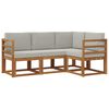vidaXL Conjunto de Sof&aacute;s para Exterior 4 unid. Cinza Natural e Claro
