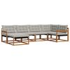 vidaXL Conjunto de Sof&aacute;s para Exterior 6 pcs Cinza Natural e Claro
