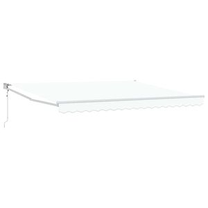 vidaXL Toldo retr&aacute;til Branco 400 &times; 300 cm Poli&eacute;ster e Metal