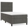 vidaXL Cama com molas/colch&atilde;o 90x200 cm veludo cinza-escuro