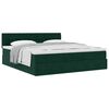 vidaXL Estrutura de cama otomana com colch&atilde;o 160x200 cm verde escuro