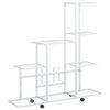 vidaXL Suporte de vasos c/ rodas 94,5x25x92,5 cm metal branco