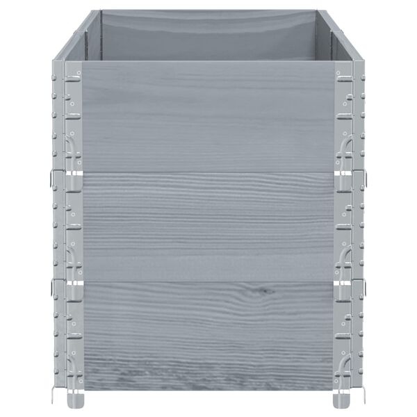 vidaXL Vaso/floreira de jardim 150x50 cm madeira pinho maci&ccedil;a cinzento