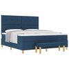 vidaXL Cama Box com colch&atilde;o com cabeceira Azul 180 x 200 cm tecido