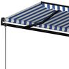 vidaXL Toldo retr&aacute;til autom&aacute;tico 450x350 cm azul e branco