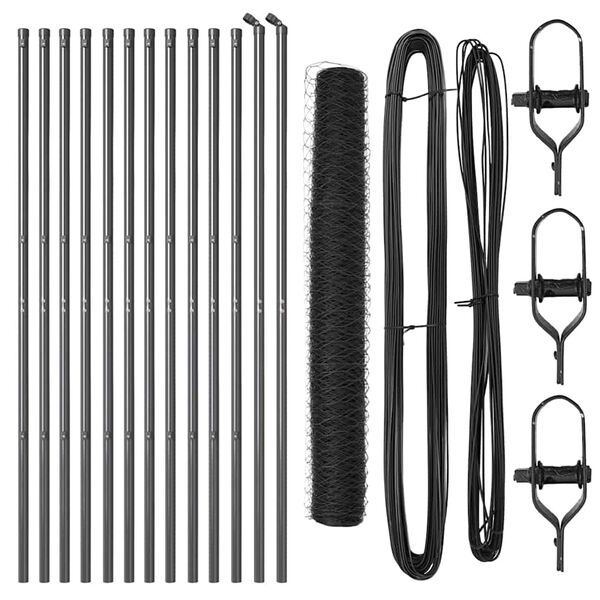 vidaXL Poste de Cerca Cinzeto 25 x 1 m (malha de 36 mm) A&ccedil;o