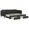 vidaXL Sof&aacute;-cama com gavet&atilde;o e gavetas 80x200 cm veludo preto
