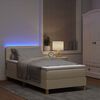 vidaXL Cama Box Spring LED com colch&atilde;o Creme 100 x 200 cm tecido