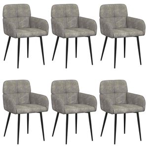 vidaXL Cadeiras de Jantar 6 unid. Couro Suede Sint&eacute;tico Cinzento-claro