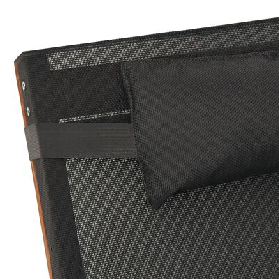 vidaXL Espreguiçadeira c/ almofada textilene e álamo maciço cinzento