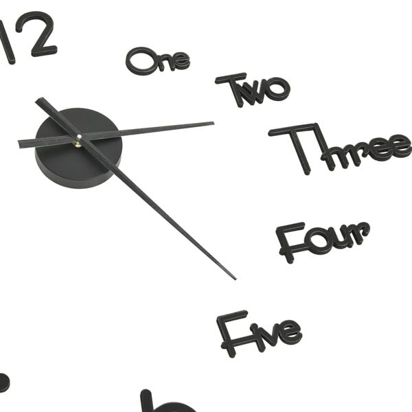 vidaXL Relógio de parede 3D de design moderno 100 cm XXL preto