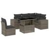 vidaXL 6 pcs conjunto sof&aacute;s de jardim com almofad&otilde;es vime cinzento