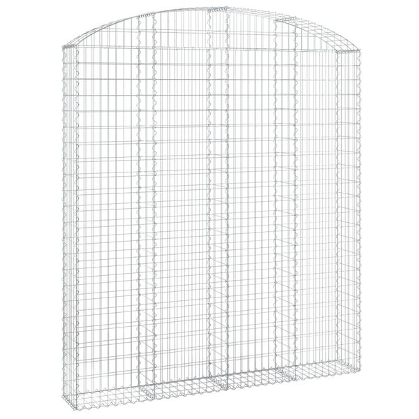 vidaXL Cesto gabi&atilde;o arqueado 200x30x220/240 cm ferro galvanizado