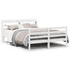 vidaXL Estrutura de cama c/ cabeceira sem colch&atilde;o 140x200 cm branco