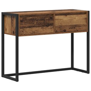 vidaXL Mesa de apoio com gaveta Madeira Antiga 100 x 36 x 75 cm