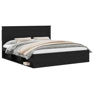 vidaXL Estrutura da Cama Preto 200 x 200 cm Madeira de Pinheiro S&oacute;lida